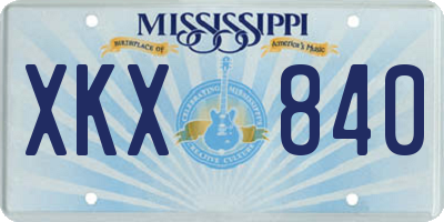 MS license plate XKX840