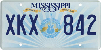 MS license plate XKX842