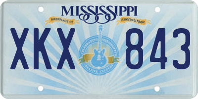 MS license plate XKX843