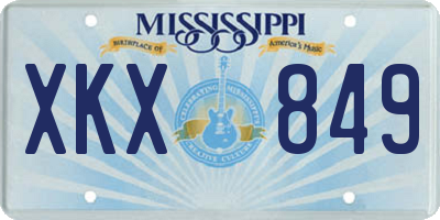MS license plate XKX849
