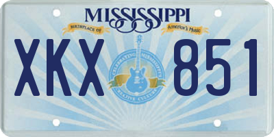 MS license plate XKX851