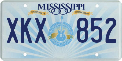 MS license plate XKX852