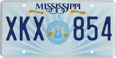 MS license plate XKX854