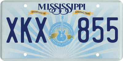 MS license plate XKX855