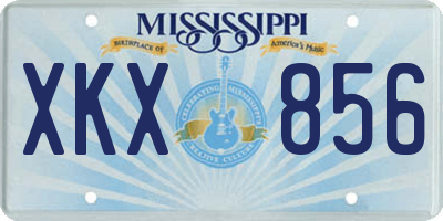 MS license plate XKX856