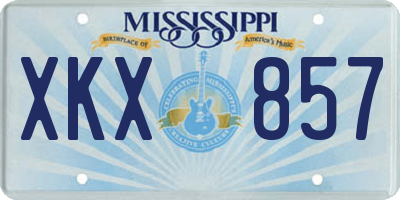MS license plate XKX857