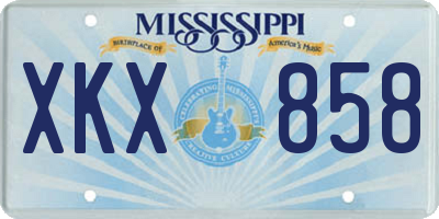 MS license plate XKX858
