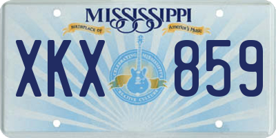 MS license plate XKX859