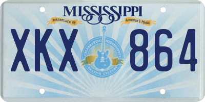 MS license plate XKX864