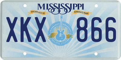 MS license plate XKX866