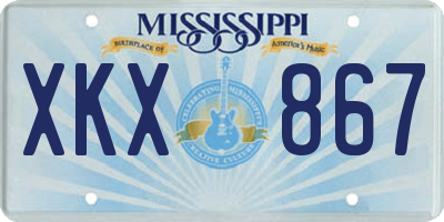 MS license plate XKX867