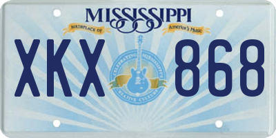 MS license plate XKX868