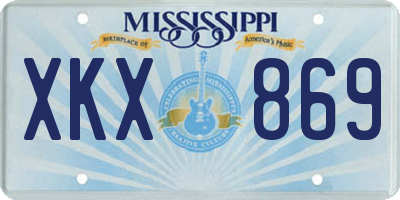 MS license plate XKX869