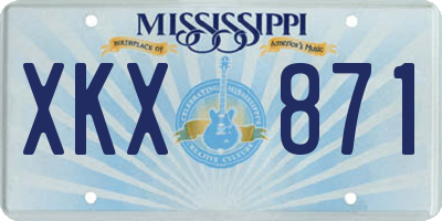 MS license plate XKX871