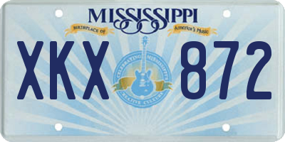 MS license plate XKX872