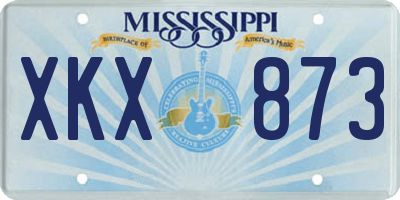 MS license plate XKX873