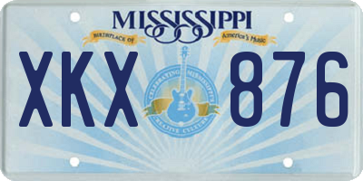 MS license plate XKX876