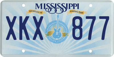 MS license plate XKX877