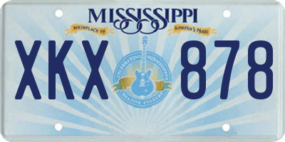 MS license plate XKX878