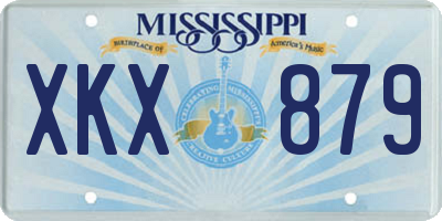 MS license plate XKX879