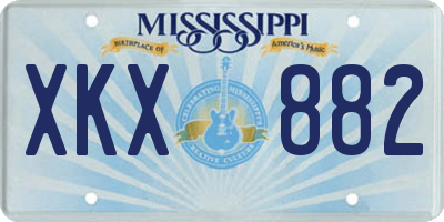 MS license plate XKX882