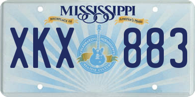 MS license plate XKX883