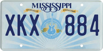 MS license plate XKX884