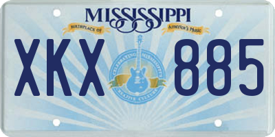 MS license plate XKX885