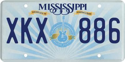 MS license plate XKX886