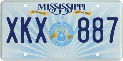MS license plate XKX887