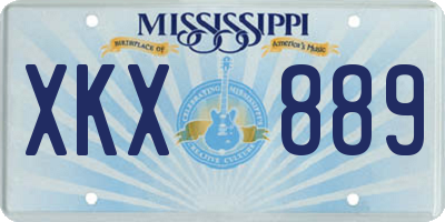 MS license plate XKX889