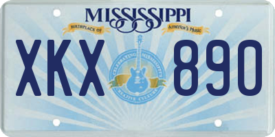 MS license plate XKX890