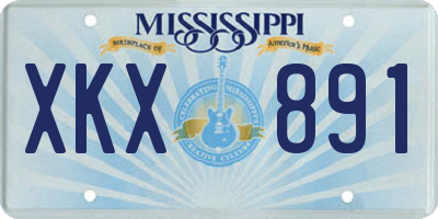 MS license plate XKX891