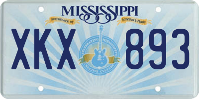 MS license plate XKX893