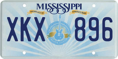 MS license plate XKX896