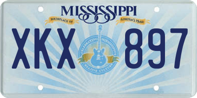 MS license plate XKX897