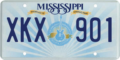 MS license plate XKX901