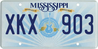 MS license plate XKX903