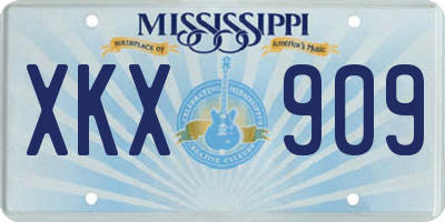 MS license plate XKX909