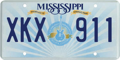 MS license plate XKX911