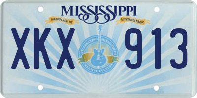 MS license plate XKX913