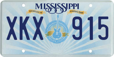 MS license plate XKX915