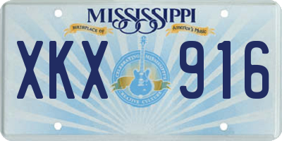MS license plate XKX916