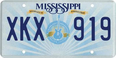 MS license plate XKX919
