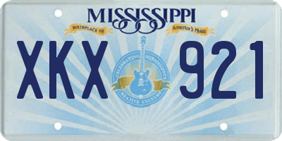 MS license plate XKX921