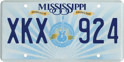 MS license plate XKX924