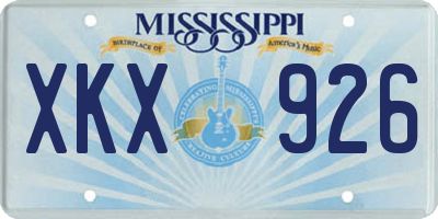 MS license plate XKX926