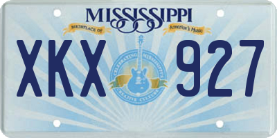 MS license plate XKX927