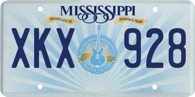 MS license plate XKX928