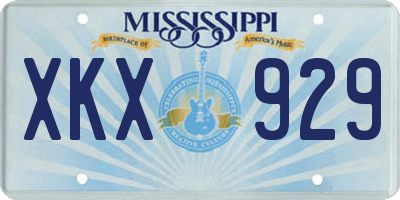 MS license plate XKX929